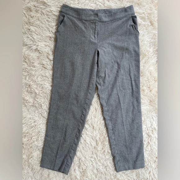 St. John Pants Size 4 Gray Trouser Sltraight Leg Wool Blend mid rise pockets - Picture 1 of 11